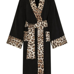Dolce & Gabbana Cotton Terry Bathrobe - Black 01