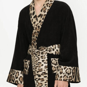 Dolce & Gabbana Cotton Terry Bathrobe - Black 06